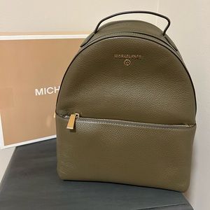 Michael Kors Forrest Green Olive Leather Backpack